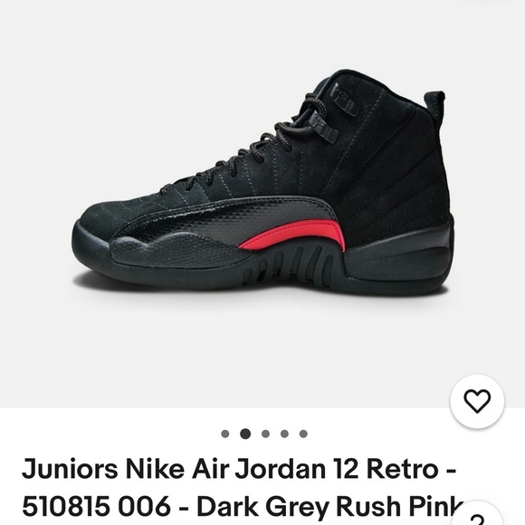 🧠🧠🧠Nike Jordan 12 Black Rush Pink - Picture 1 of 7